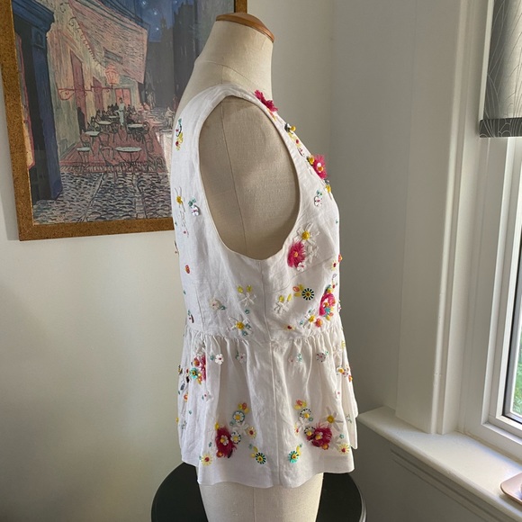 COPY - J Crew - Floral Sequined Peplum Tank - Picture 2 of 5